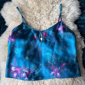 Vintage Y2K Katherine Bishop Floral Satin Camisole Top
